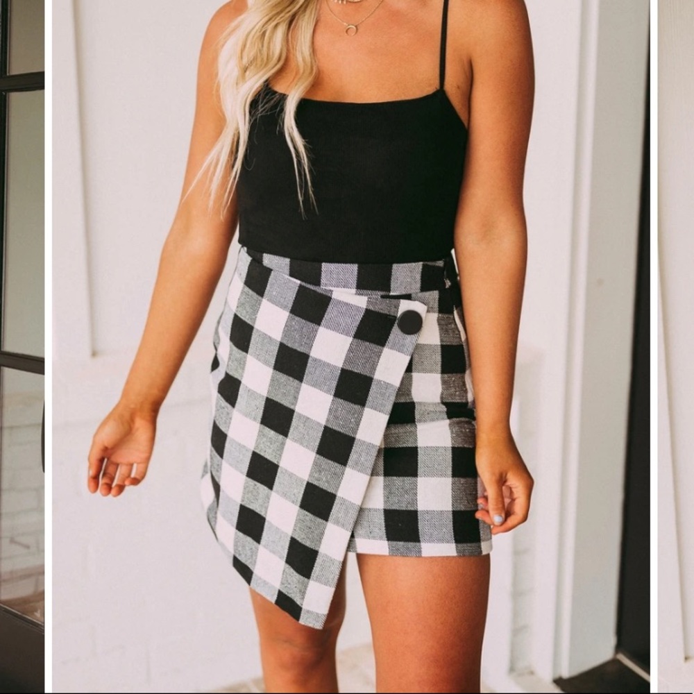 Checkered Asymmetrical Skirt